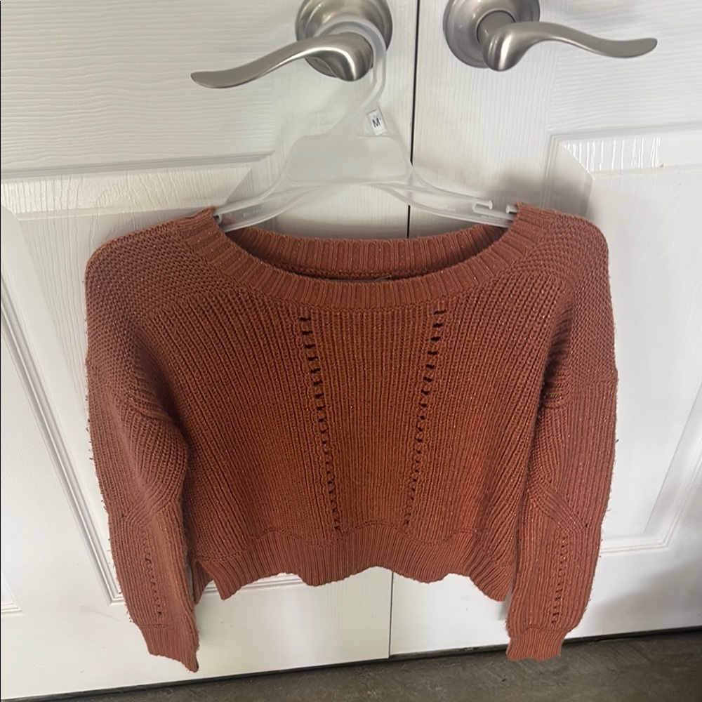 Aeropostale Brown Crew Neck Sweater Cozy Knit Casual
